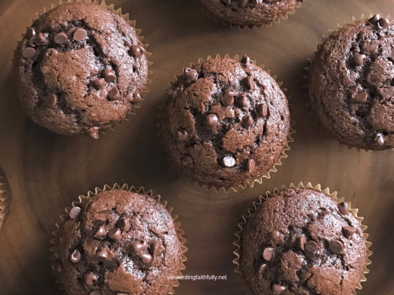 Double Chocolate Chip Muffins with Fresh Milled&nbsp;Flour